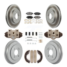 Charger l&#39;image dans la galerie, Front Rear Coated Disc Brake Rotors Ceramic Pad &amp; Drum Kit (9Pc) For Honda Civic