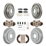 Front Rear Coated Disc Brake Rotors Ceramic Pad & Drum Kit (9Pc) For Honda Civic