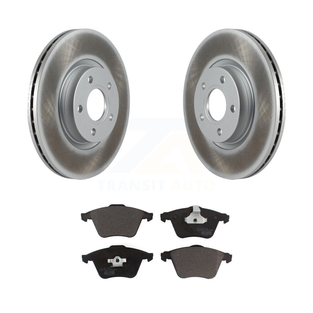 Front Coated Disc Brake Rotors And Ceramic Pads Kit For Volvo S40