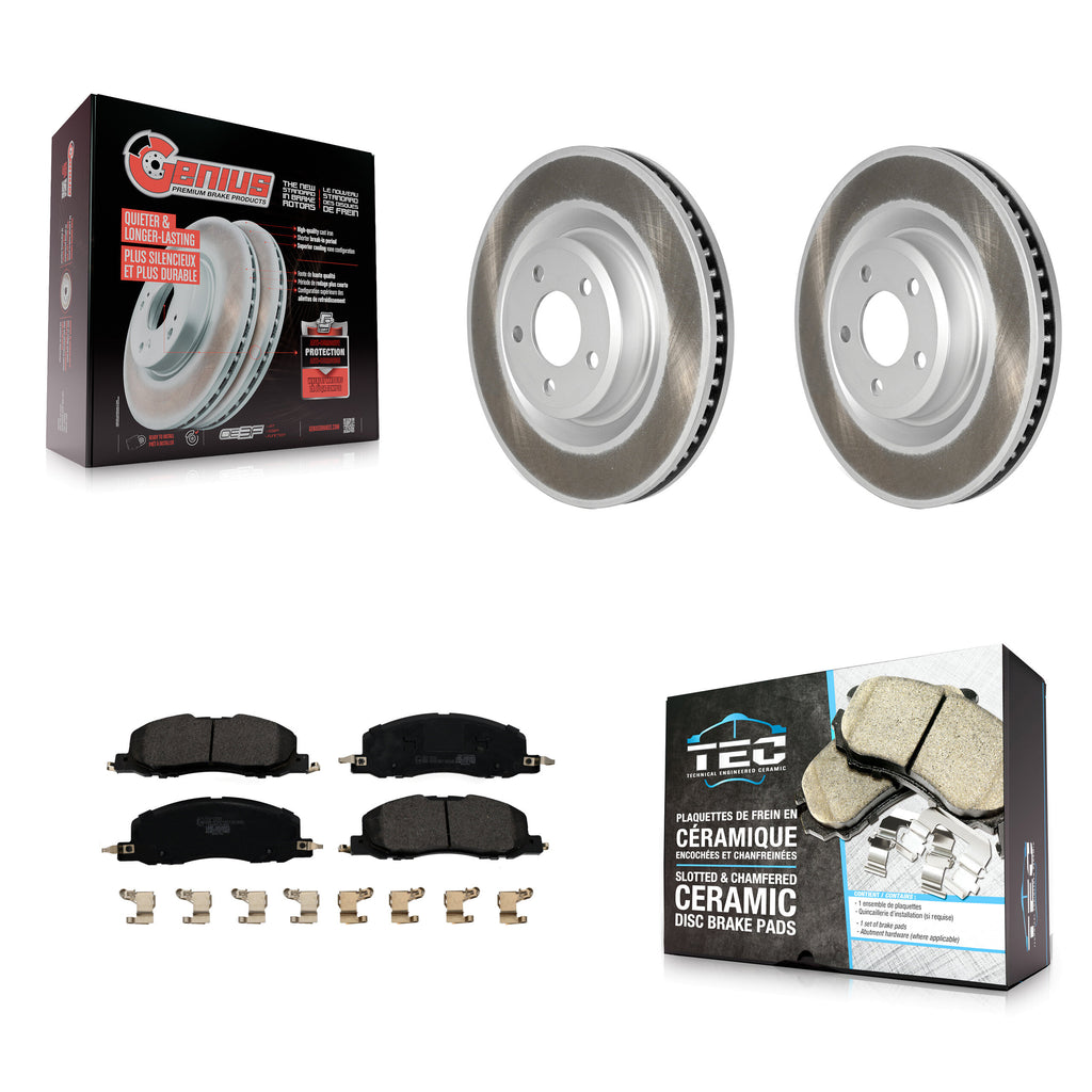 Front Coated Disc Brake Rotors Ceramic Pad Kit For Ford Explorer Lincoln Aviator