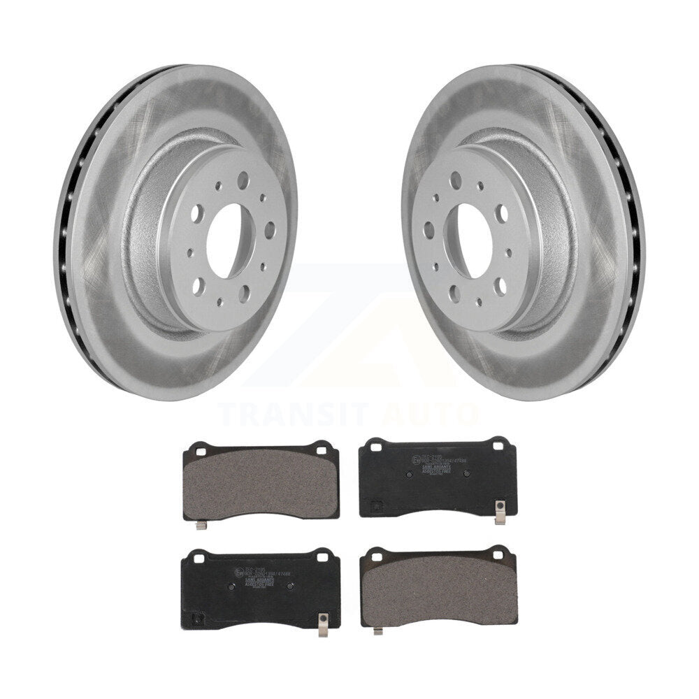 Front Coated Brake Rotors Ceramic Pad Kit For Tesla 3 With Gray Painted Calipers