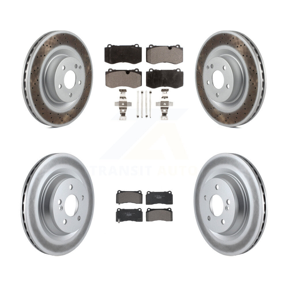 [Front+Rear] 2011-2014 Mercedes-Benz CL550 Premium Coated Rotors & Ceramic Pads Brake Kit For Max Braking