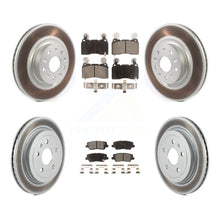 Charger l'image dans la galerie, Front Rear Coated Disc Brake Rotors And Ceramic Pads Kit For Cadillac CTS