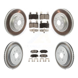 Front Rear Coated Disc Brake Rotors And Ceramic Pads Kit For Cadillac CTS