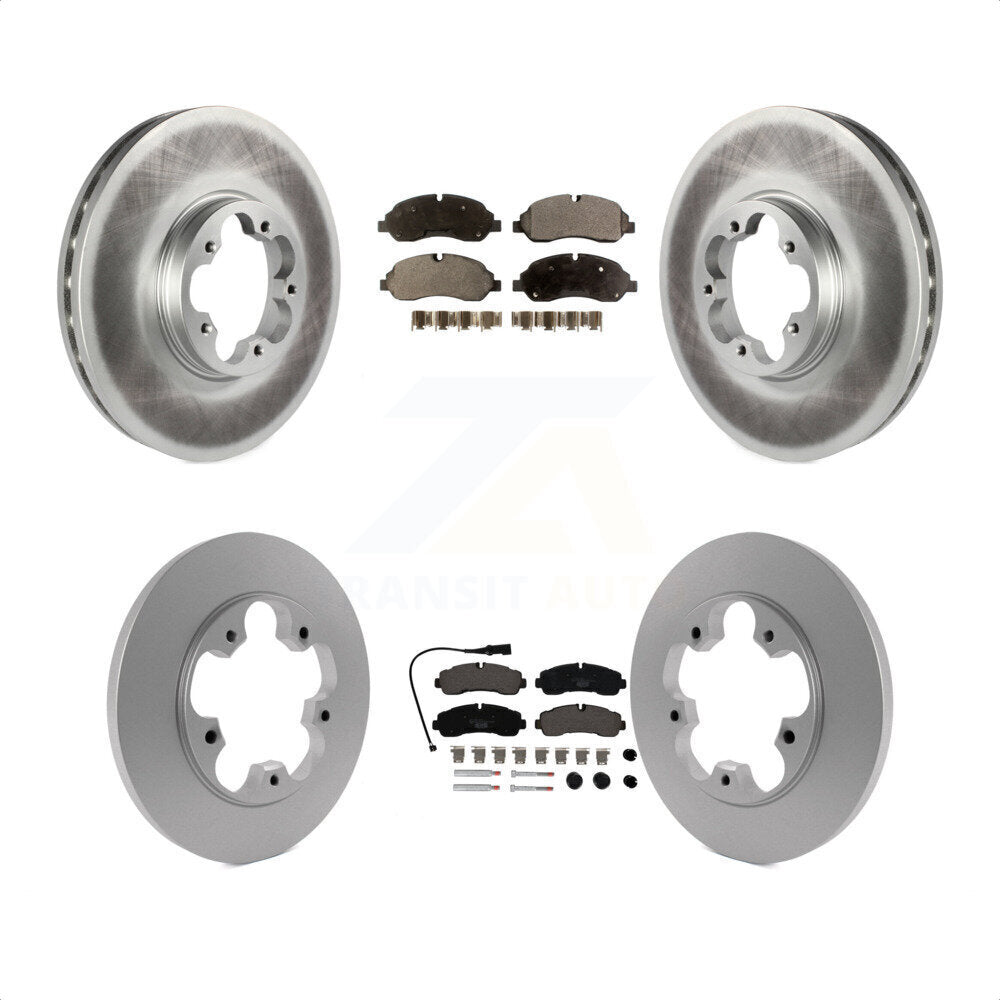 Front Rear Coated Disc Brake Rotors And Ceramic Pads Kit For Ford Transit-350