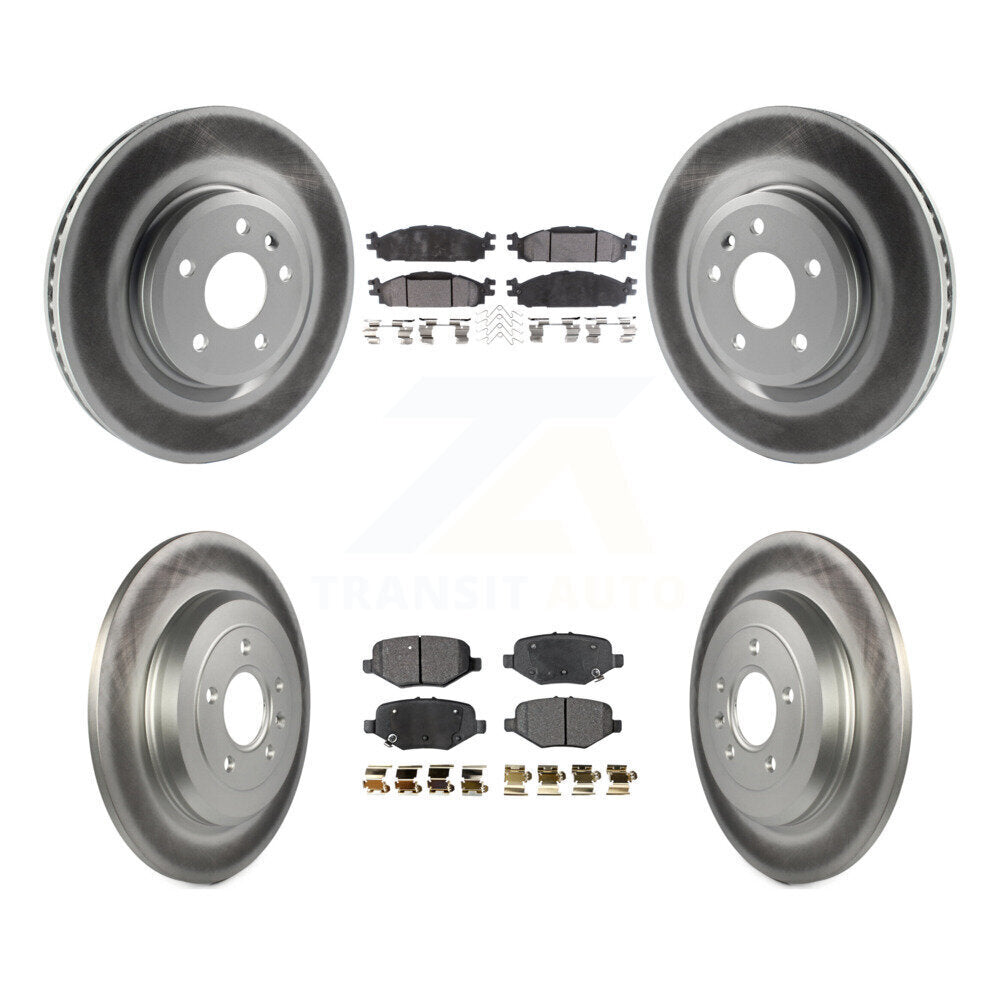 Front Rear Coated Disc Brake Rotor & Ceramic Pad Kit For 2016 Ford Explorer Base