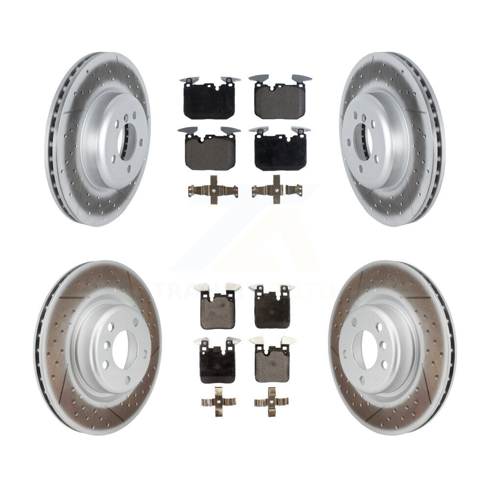Front Rear Coated Disc Brake Rotor And Ceramic Pad Kit For BMW 230i xDrive M240i
