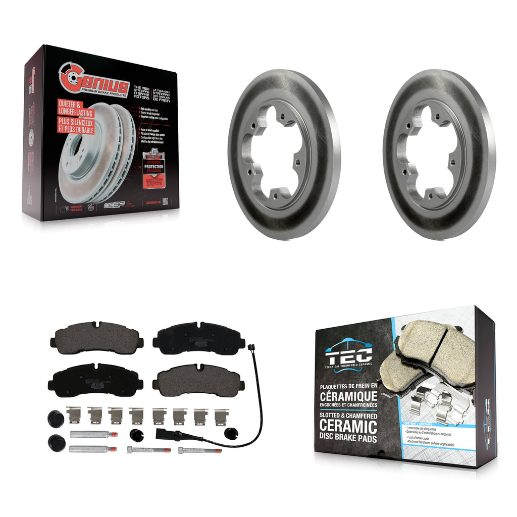 Rear Coat Brake Rotors Ceramic Pad Kit For 20 Ford Transit-350 With 5 Lug Wheels