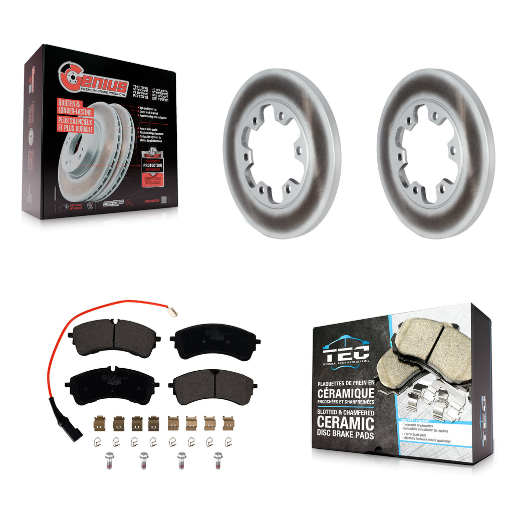 Rear Coat Brake Rotor Ceramic Pad Kit For 2022-2022 Ford Transit-150 Transit-250
