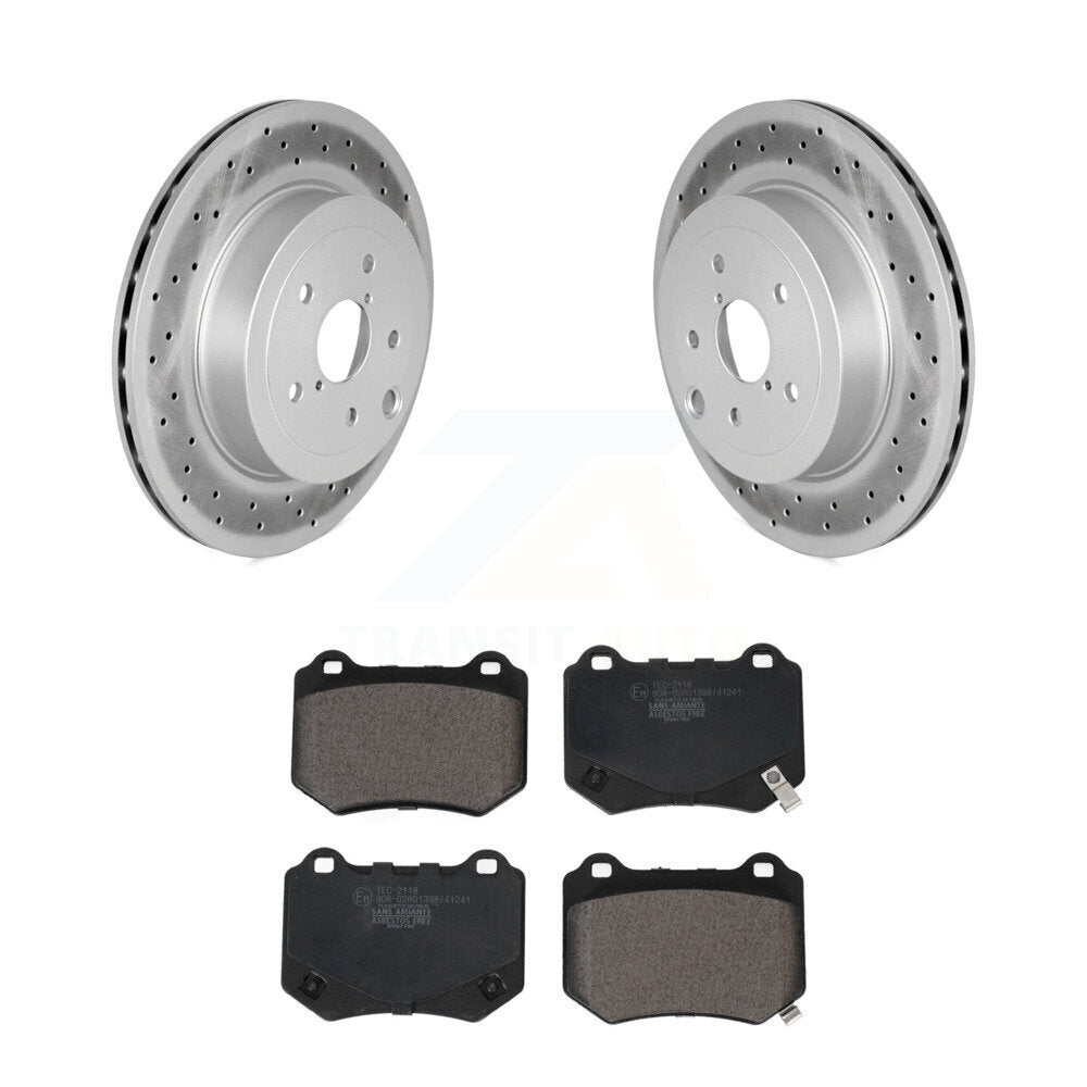 Rear Coated Disc Brake Rotors And Ceramic Pads Kit For 2018-2021 Subaru WRX STI