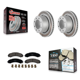 [Rear] 20-21 Ram 3500 With Dual Rear Wheels Premium Coated Rotors & Ceramic Pads Brake Kit For Max Braking