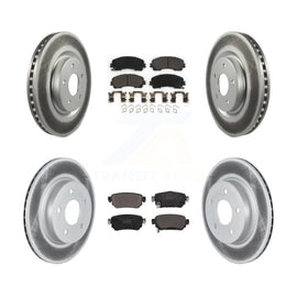 Front Rear Coated Disc Brake Rotors And Ceramic Pads Kit For Nissan Rogue