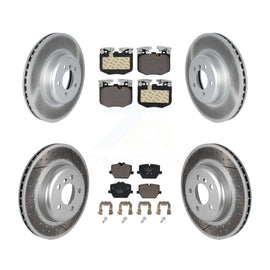 Front Rear Coated Disc Brake Rotors And Ceramic Pads Kit For BMW 330i