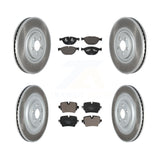 Front Rear Coated Disc Brake Rotors And Ceramic Pads Kit For Jaguar XJ