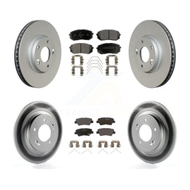 Front Rear Coated Disc Brake Rotors And Ceramic Pads Kit For 2019 Kia Soul EV