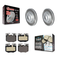 Charger l'image dans la galerie, Front Coated Brake Rotor Ceramic Pad Kit For BMW 330i With Blue Painted Calipers