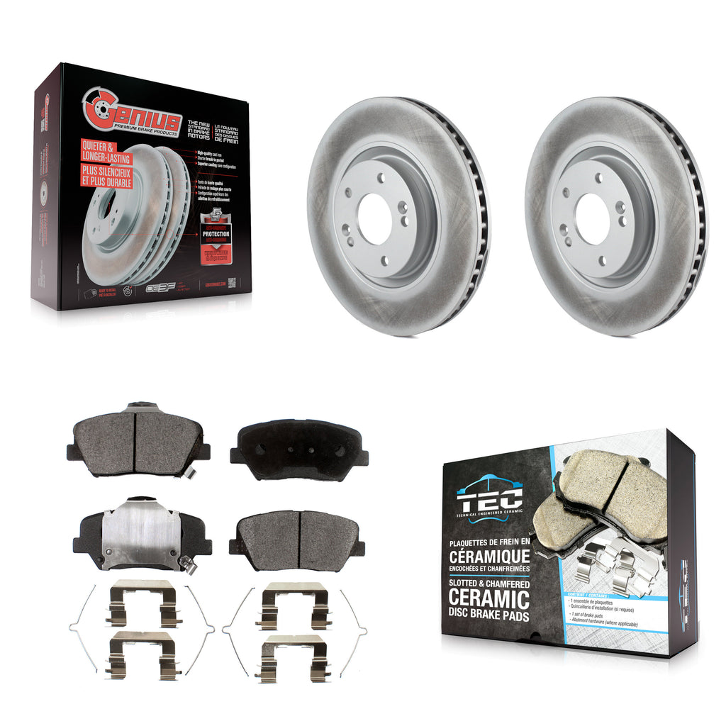 [Front] 2019-2022 Hyundai Nexo Premium Coated Rotors & Ceramic Pads Brake Kit For Max Braking