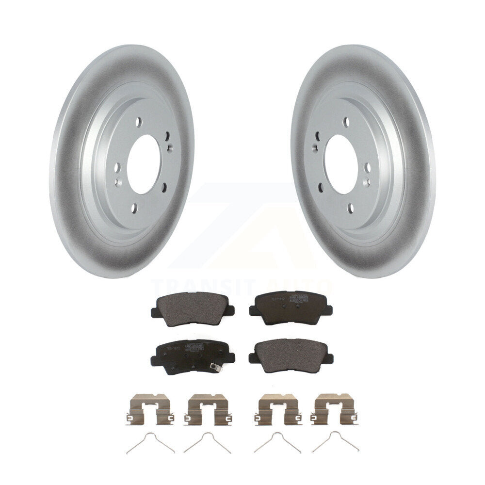 Rear Coated Disc Brake Rotors And Ceramic Pads Kit For 2019 Kia Niro EV