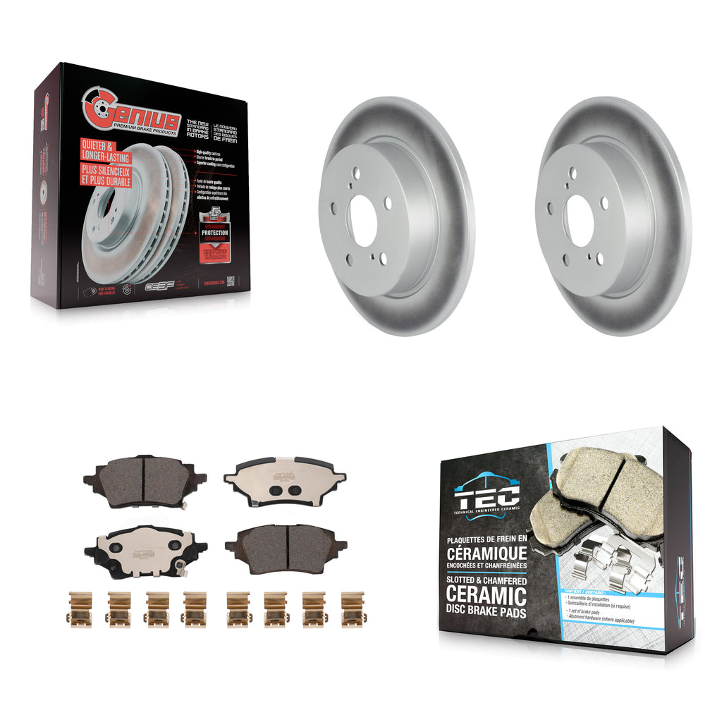 Rear Coated Disc Brake Rotors And Ceramic Pads Kit For Toyota C-HR
