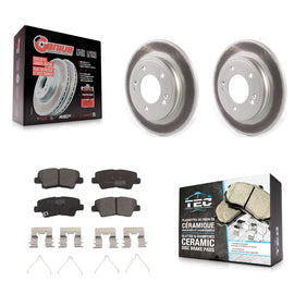 Rear Coated Disc Brake Rotors And Ceramic Pad Kit For Kia Forte Hyundai Veloster