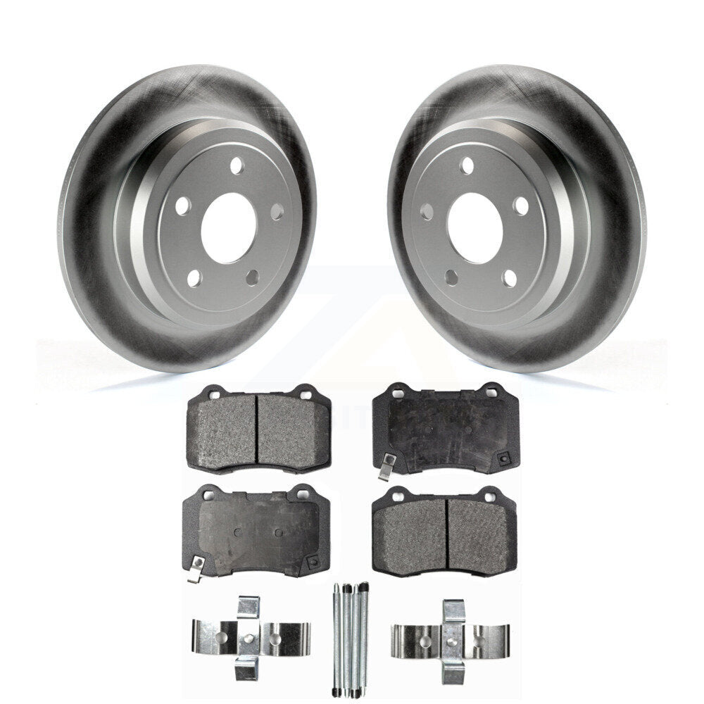 Rear Coated Disc Brake Rotor & Ceramic Pad Kit For 2012 Jeep Grand Cherokee 6.4L