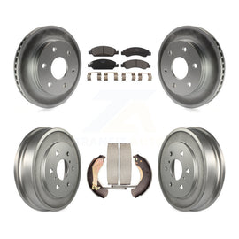 Front Rear Coated Disc Brake Rotors Ceramic Pad And Drum Kit For GMC Sierra 1500