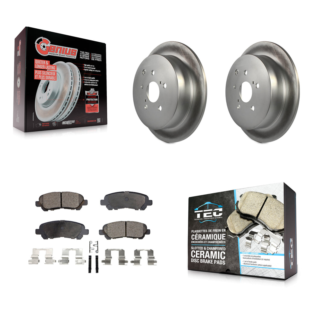 Rear Coated Disc Brake Rotors And Ceramic Pads Kit For Toyota Highlander