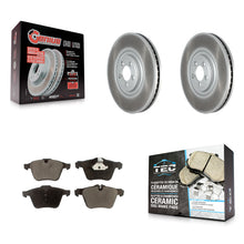 Charger l'image dans la galerie, Front Coated Disc Brake Rotors And Ceramic Pads Kit For Jaguar XJ XF