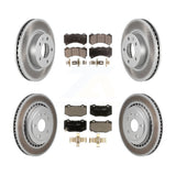 Front Rear Coated Disc Brake Rotors And Ceramic Pads Kit For 2017 Cadillac ATS V KGT-103211