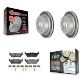 Rear Coated Disc Brake Rotors And Ceramic Pads Kit For 2022-2023 Ford Bronco 3.0L KGT-103526