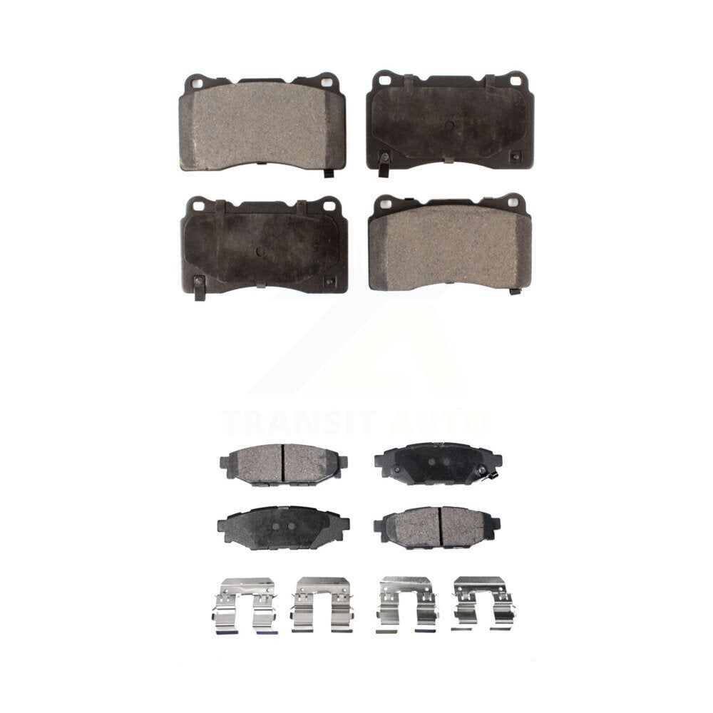 Front Rear Ceramic Brake Pads Kit For 2014 Subaru WRX With 15" Factory Wheels