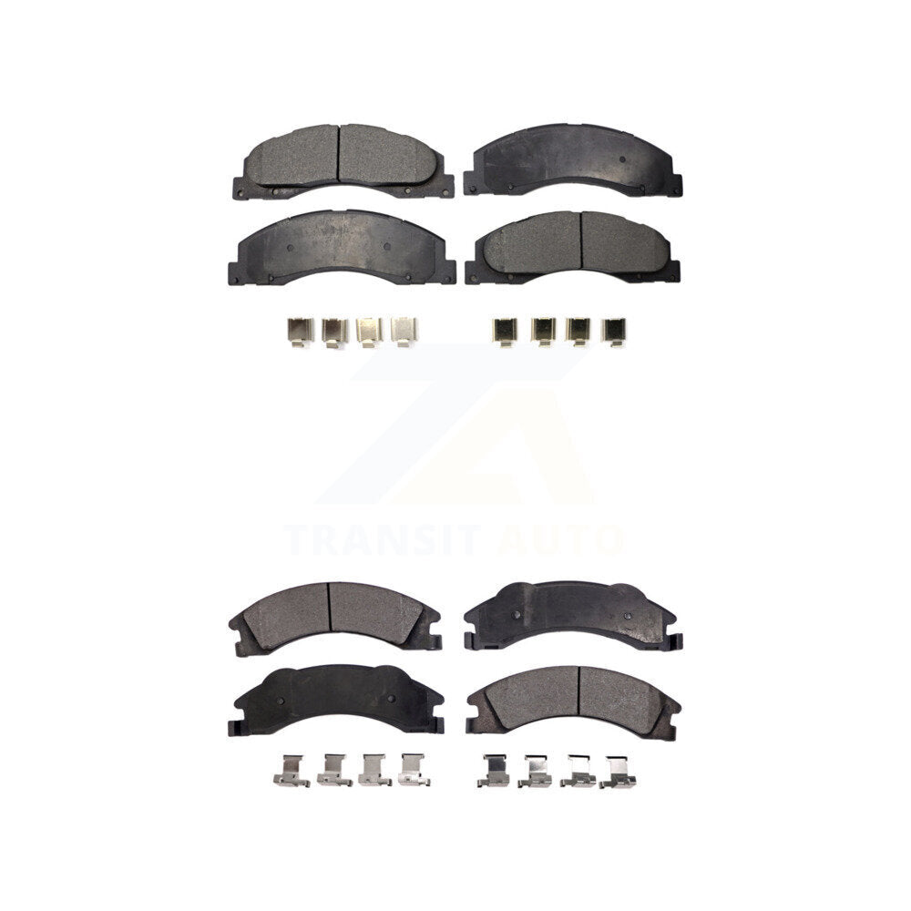 Front Rear Ceramic Brake Pads Kit For Ford E-350 Super Duty E-250 E-150 E-450