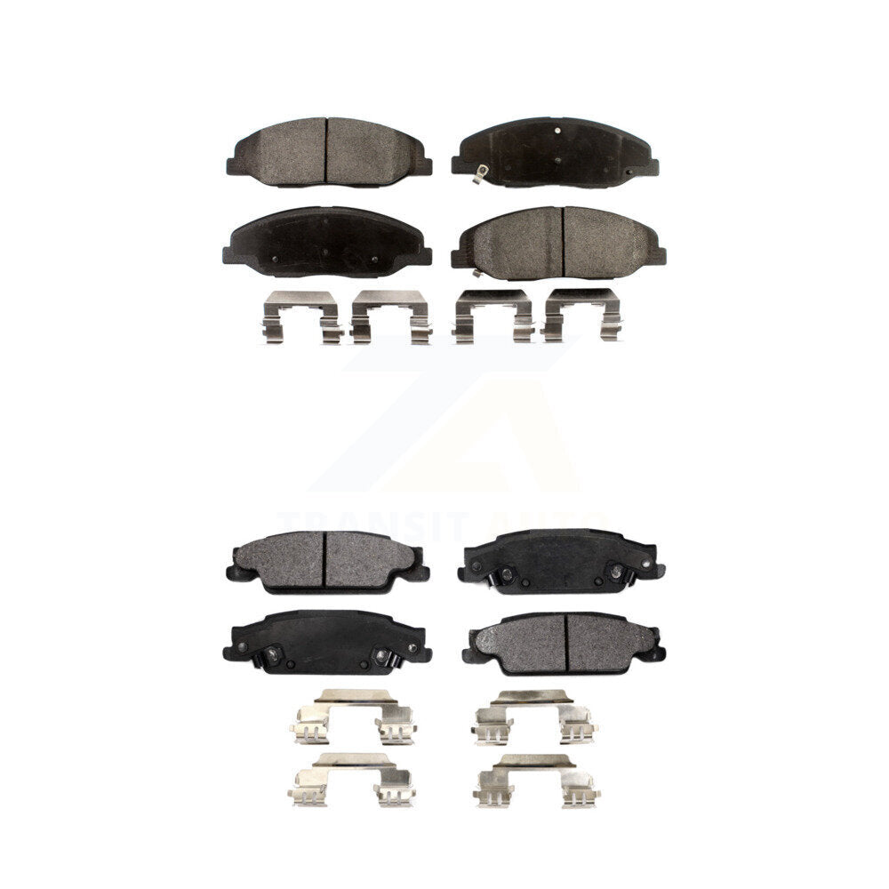 Front Rear Ceramic Brake Pads Kit For 2009-2011 Cadillac STS With Base Brakes