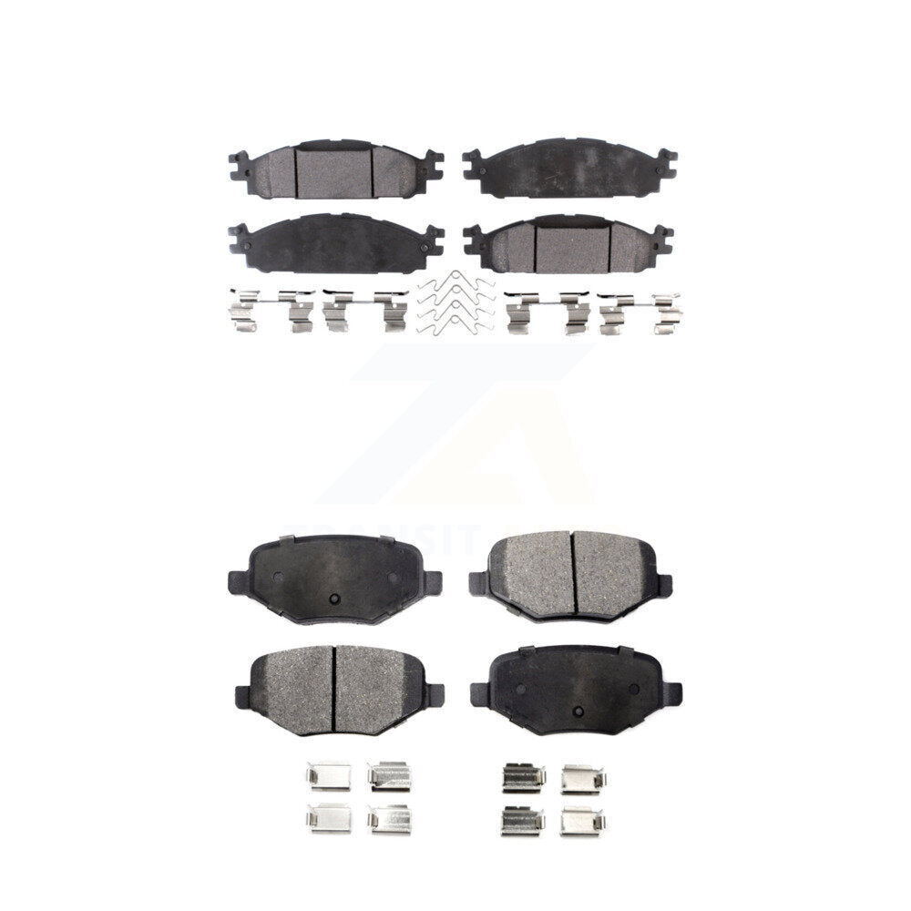 Front Rear Ceramic Brake Pads Kit For Ford Explorer Taurus Flex Lincoln MKT MKS