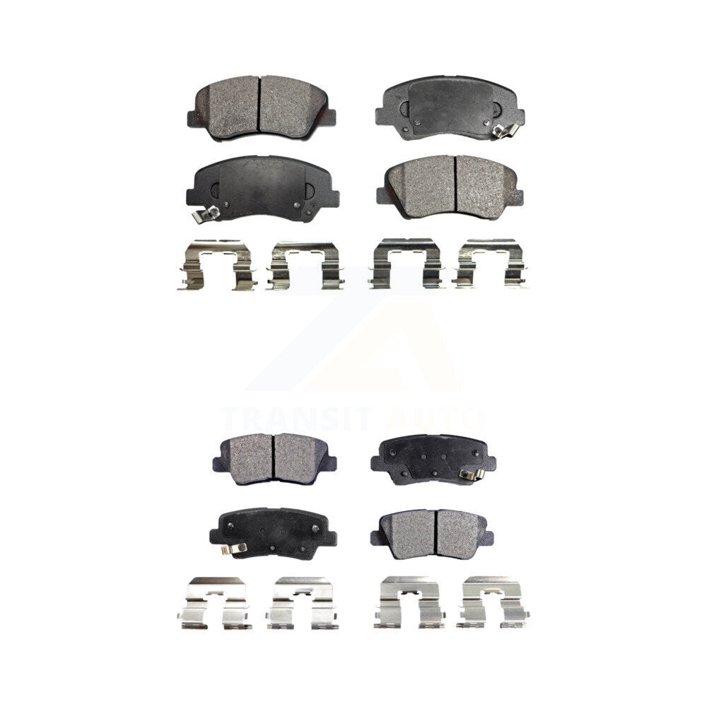 Front Rear Ceramic Brake Pads Kit For Hyundai Elantra Kia Accent Forte Rio GT