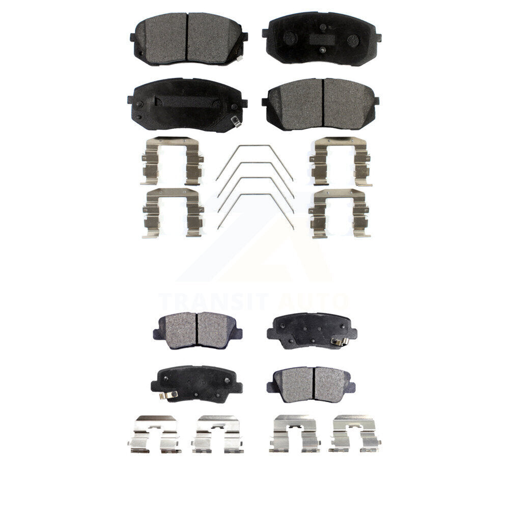 Front Rear Ceramic Brake Pads Kit For 2016 Hyundai Sonata GAS engine