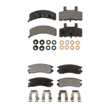 Front Rear Ceramic Brake Pads Kit For 1999 Cadillac DeVille Drum rear brakes