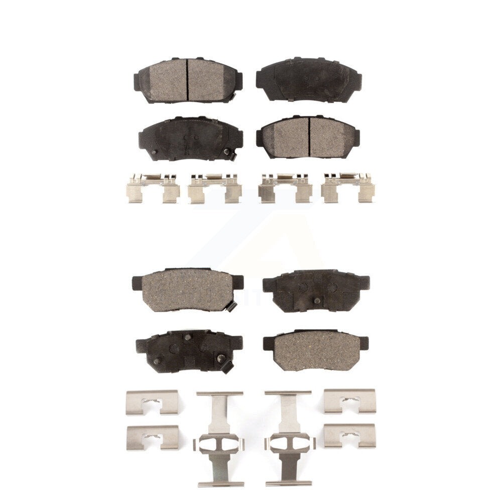 Front Rear Ceramic Brake Pads Kit For Acura Integra Honda Civic