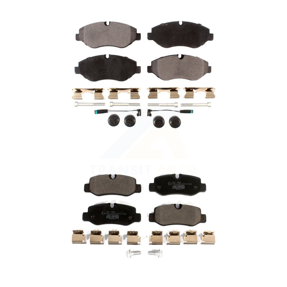 Front Rear Ceramic Brake Pads Kit For 2016-2020 Mercedes-Benz Metris