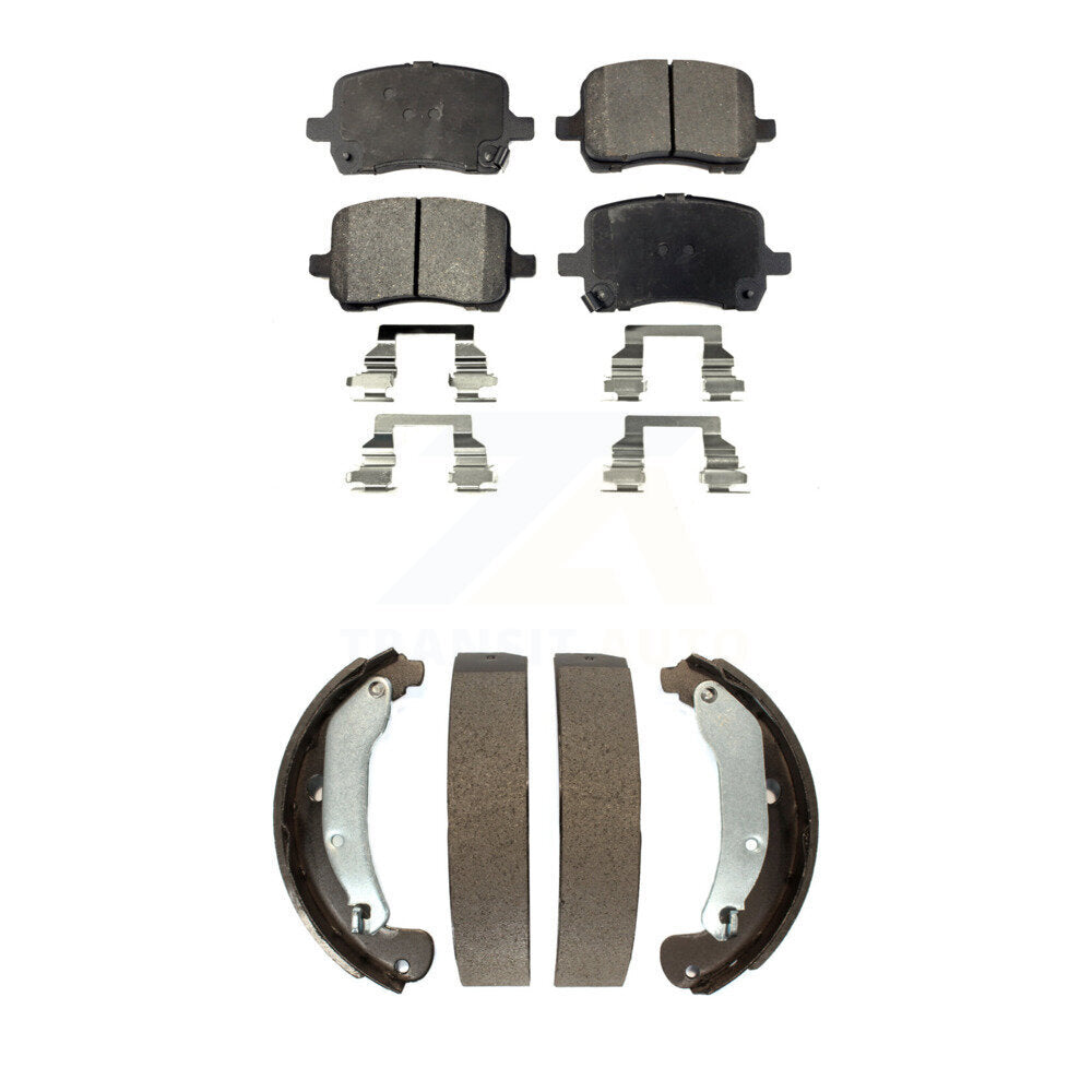 Front Rear Ceramic Brake Pads Drum Shoes Kit For Chevrolet Cobalt Saturn Ion HHR