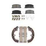 Front Rear Ceramic Brake Pads & Drum Shoes Kit For Toyota Corolla Geo Prizm Nova