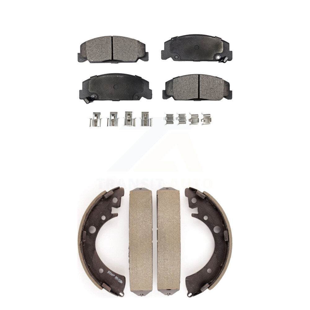 Front Rear Ceramic Brake Pads And Drum Shoes Kit For Honda Civic Accord