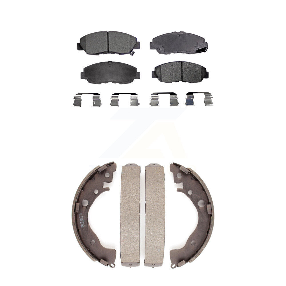 Front Rear Ceramic Brake Pads And Drum Shoes Kit For Honda Civic Insight