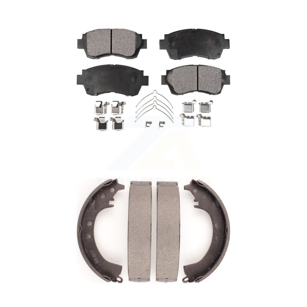 Front Rear Ceramic Brake Pads And Drum Shoes Kit For Toyota Camry