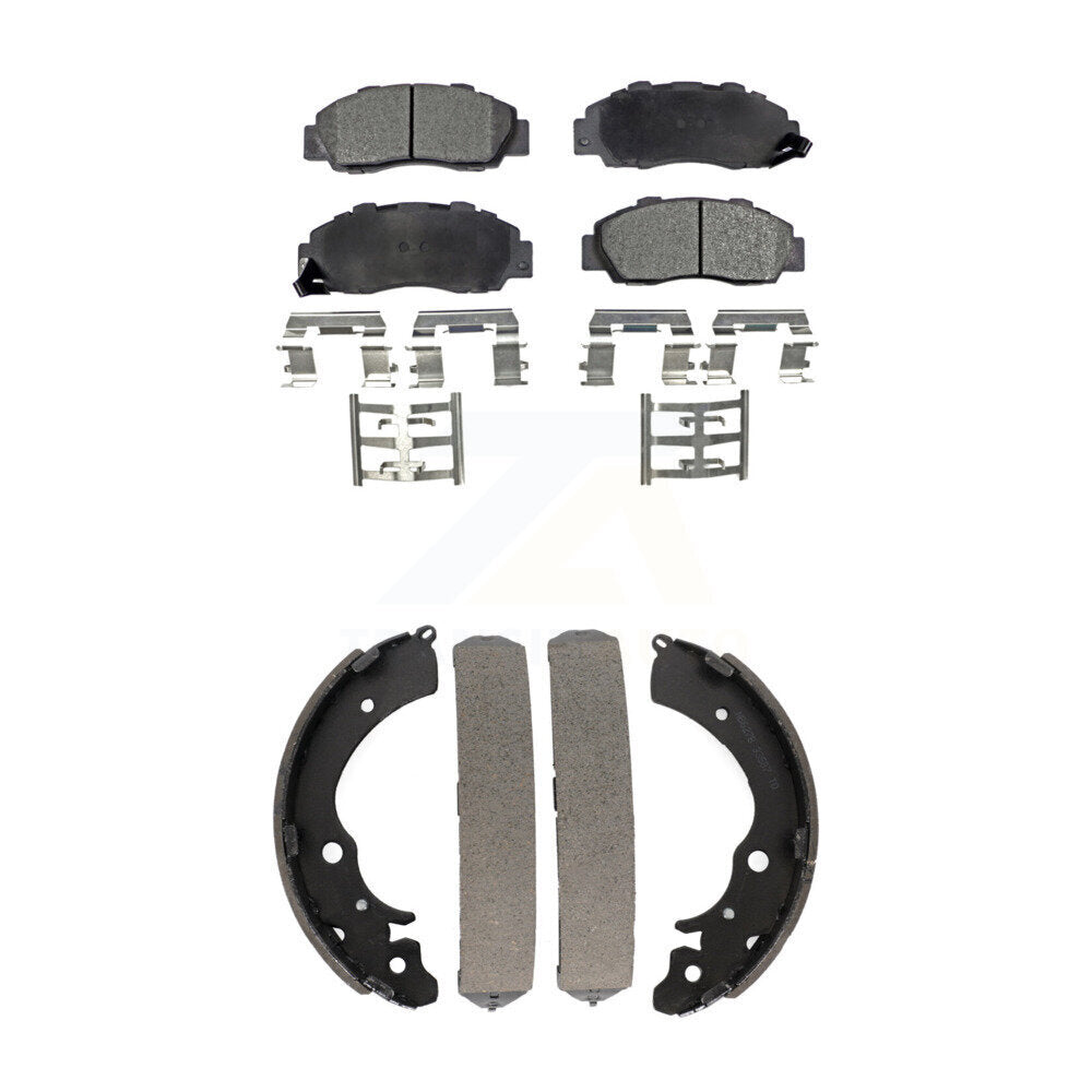 Front Rear Ceramic Brake Pads And Drum Shoes Kit For Honda Accord CR-V