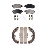 Front Rear Ceramic Brake Pads And Drum Shoes Kit For Toyota Corolla Geo Prizm