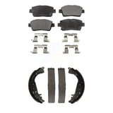 Front Rear Ceramic Brake Pads And Drum Shoes Kit For 2009 Toyota Prius