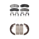 Front Rear Ceramic Brake Pads & Drum Shoes Kit For Ford Ranger Mazda B2300 B3000