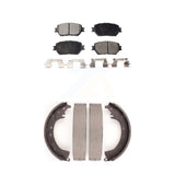 Front Rear Ceramic Brake Pads And Drum Shoes Kit For Toyota Camry