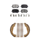 Front Rear Ceramic Brake Pads And Drum Shoes Kit For Toyota Corolla